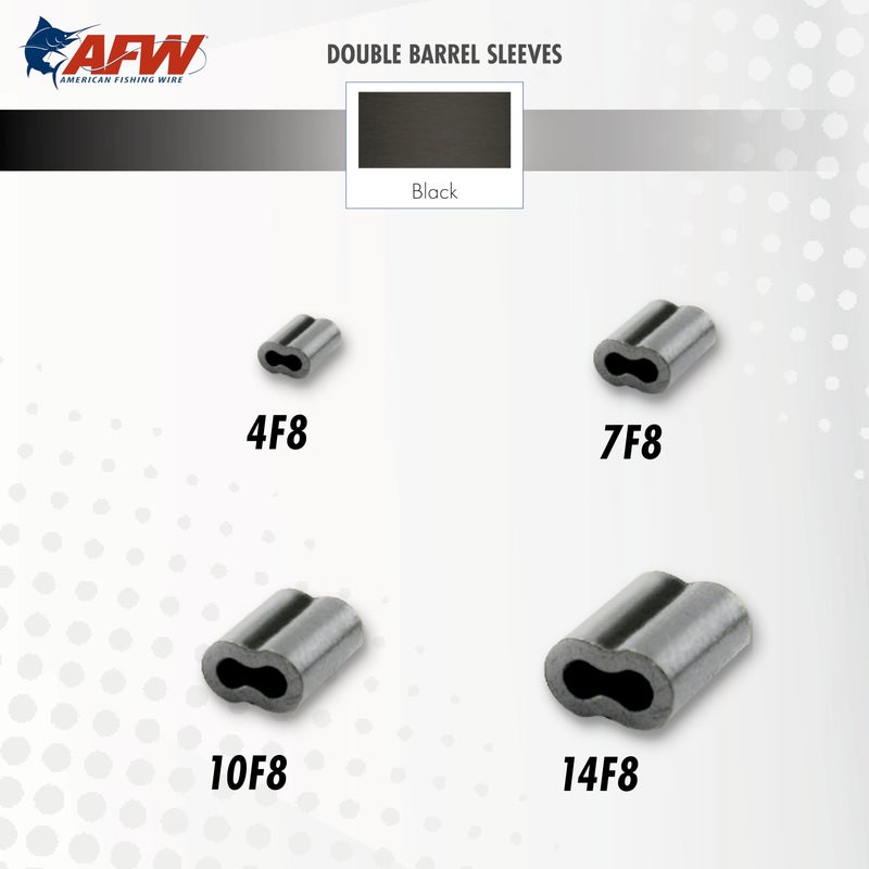 AFW American Fishing Wire Double Barrel Crimp Sleeves, Size #7F8/.068", Black, 100 pc - Image 4